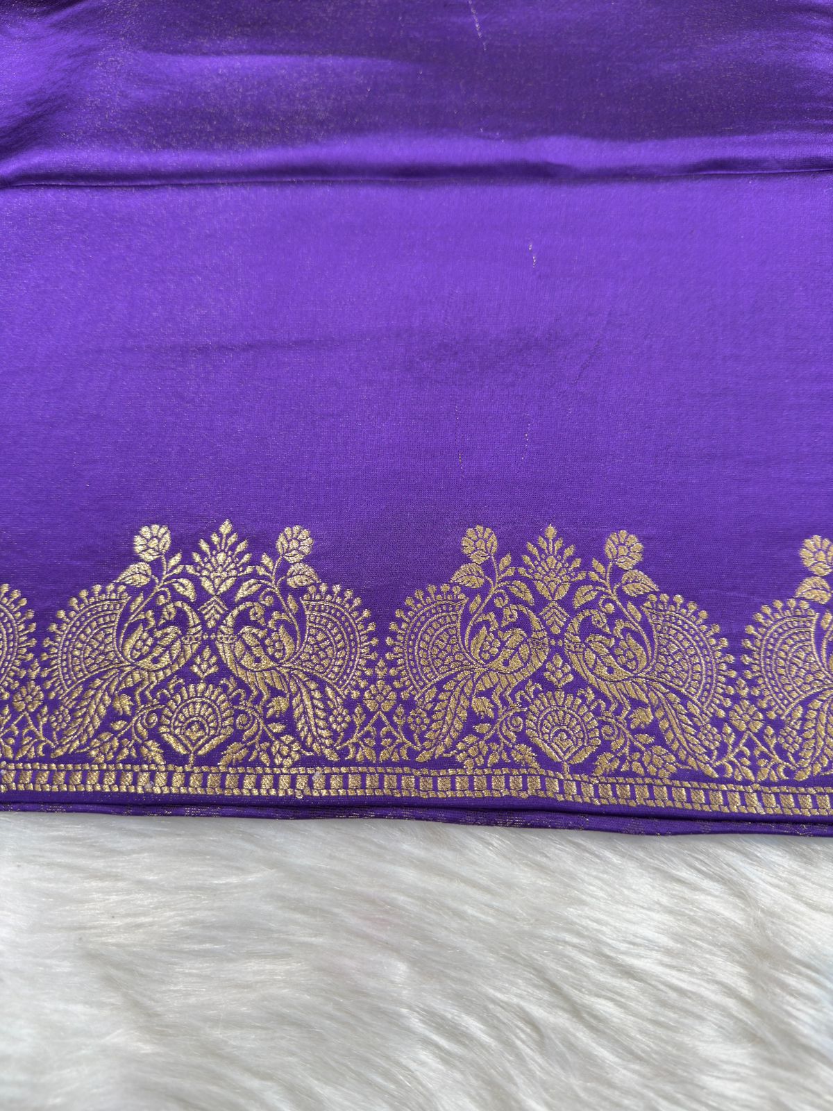 Purple Tanchui Banarasi Semisilk Saree