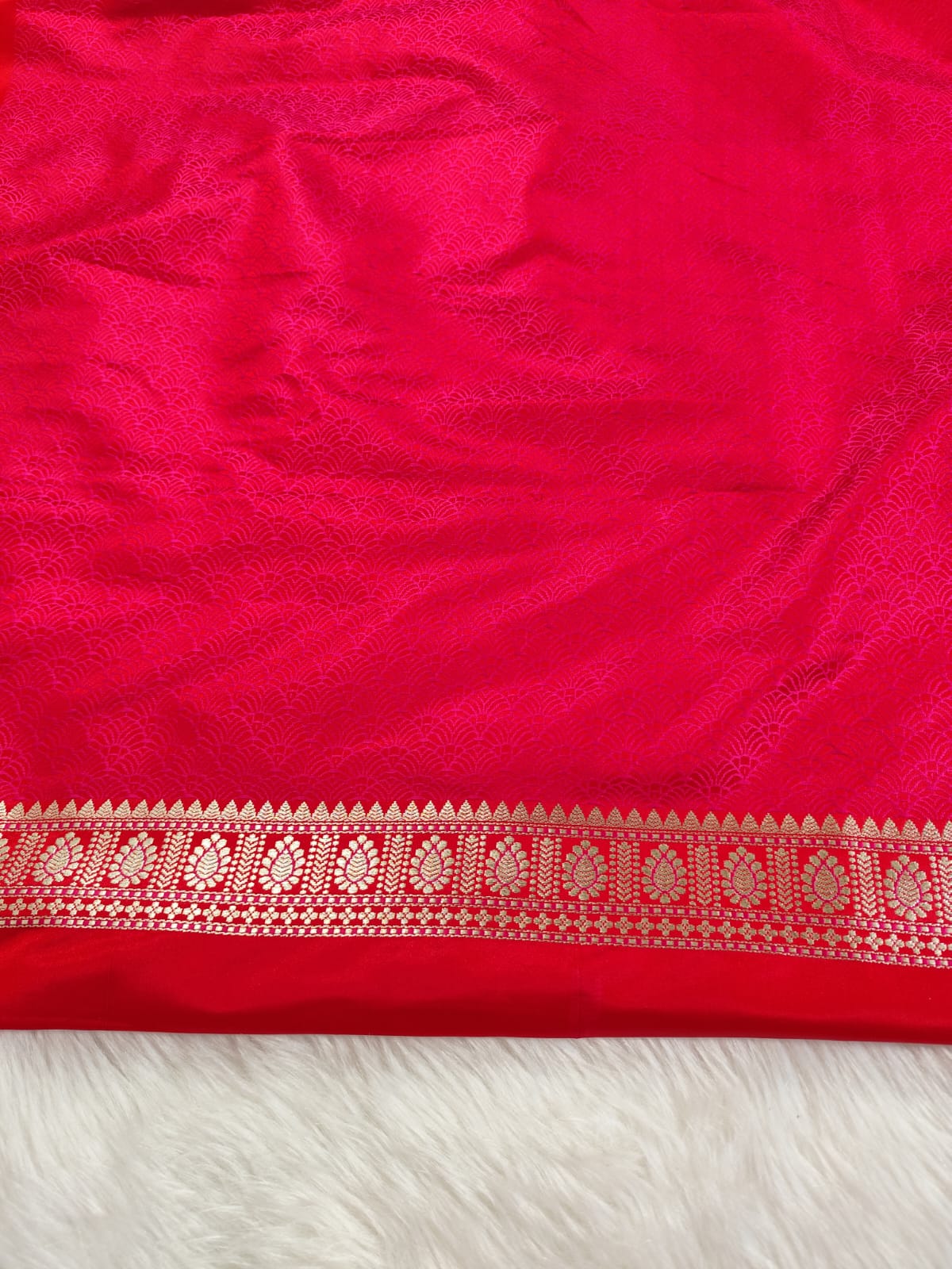 Red Mashru Banarasi Saree