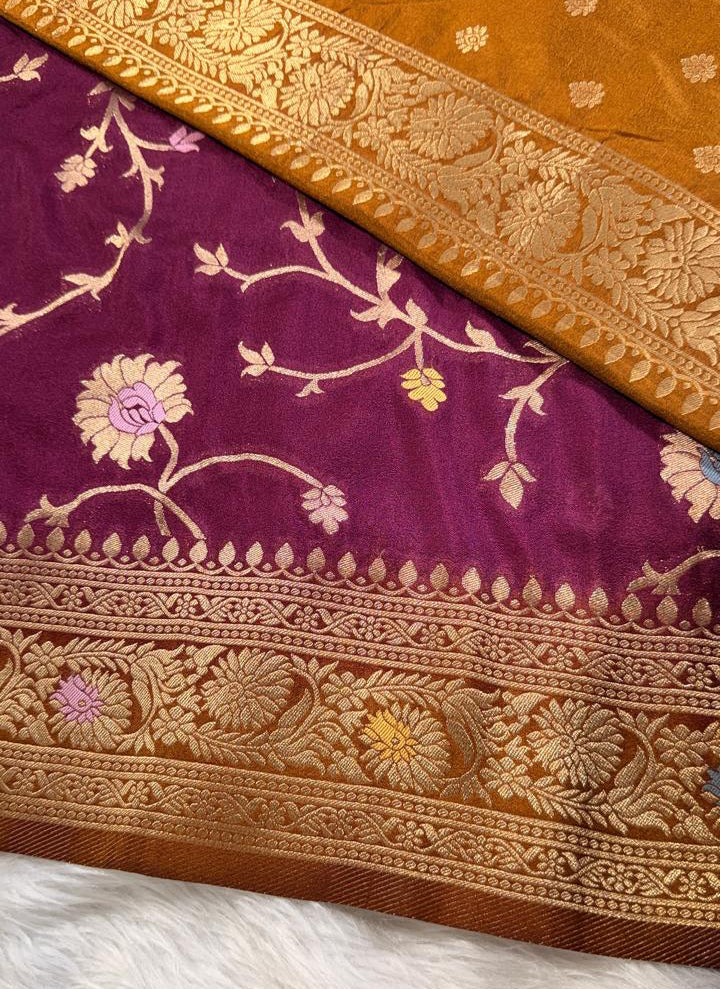 Maroon Georgette Banarasi Saree