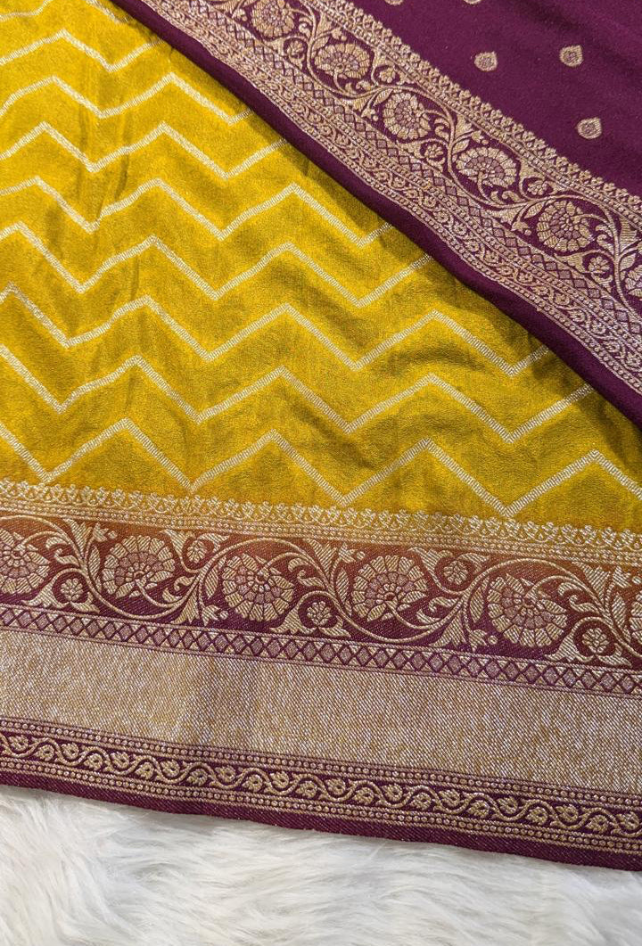 Mehendi Green Georgette Banarasi Saree