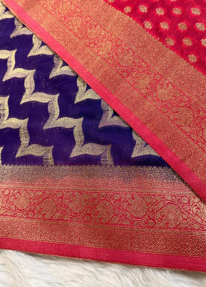 Purple Georgette Banarasi Saree
