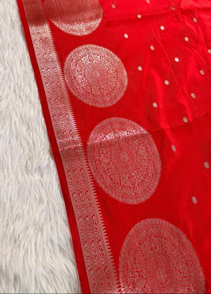 Sindoor Red Semisilk Banarasi Saree