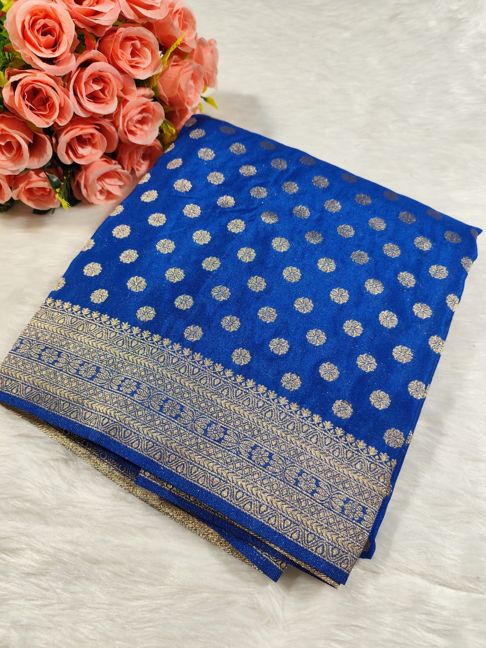 Navy Blue Banarasi Georgette Saree