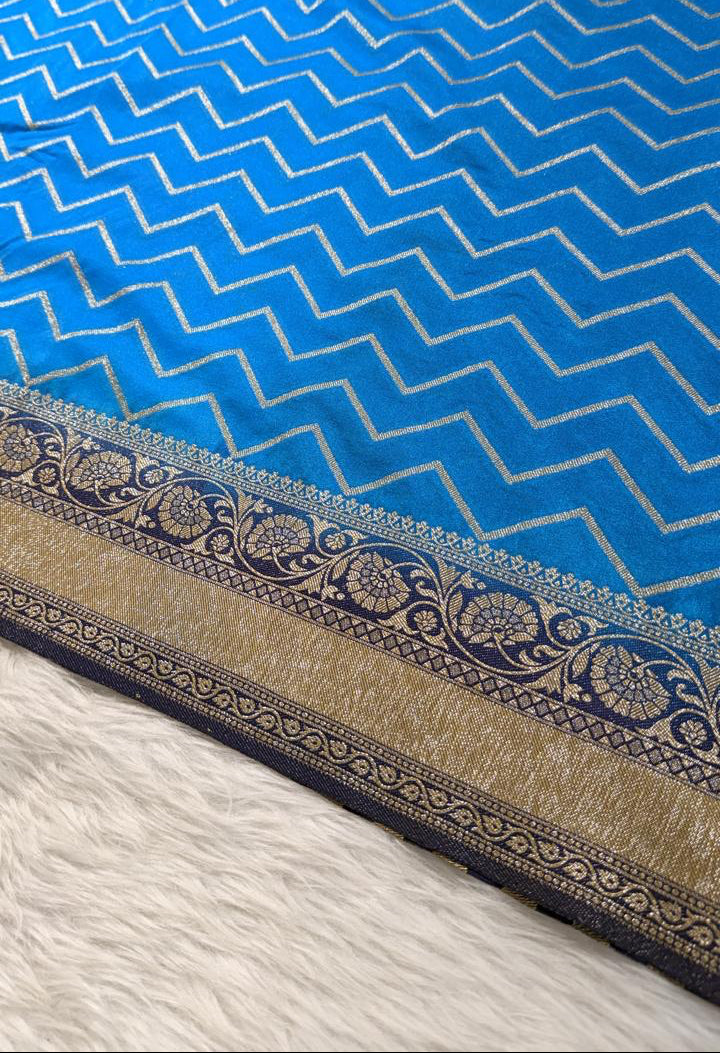 Blue Georgette Banarasi Saree