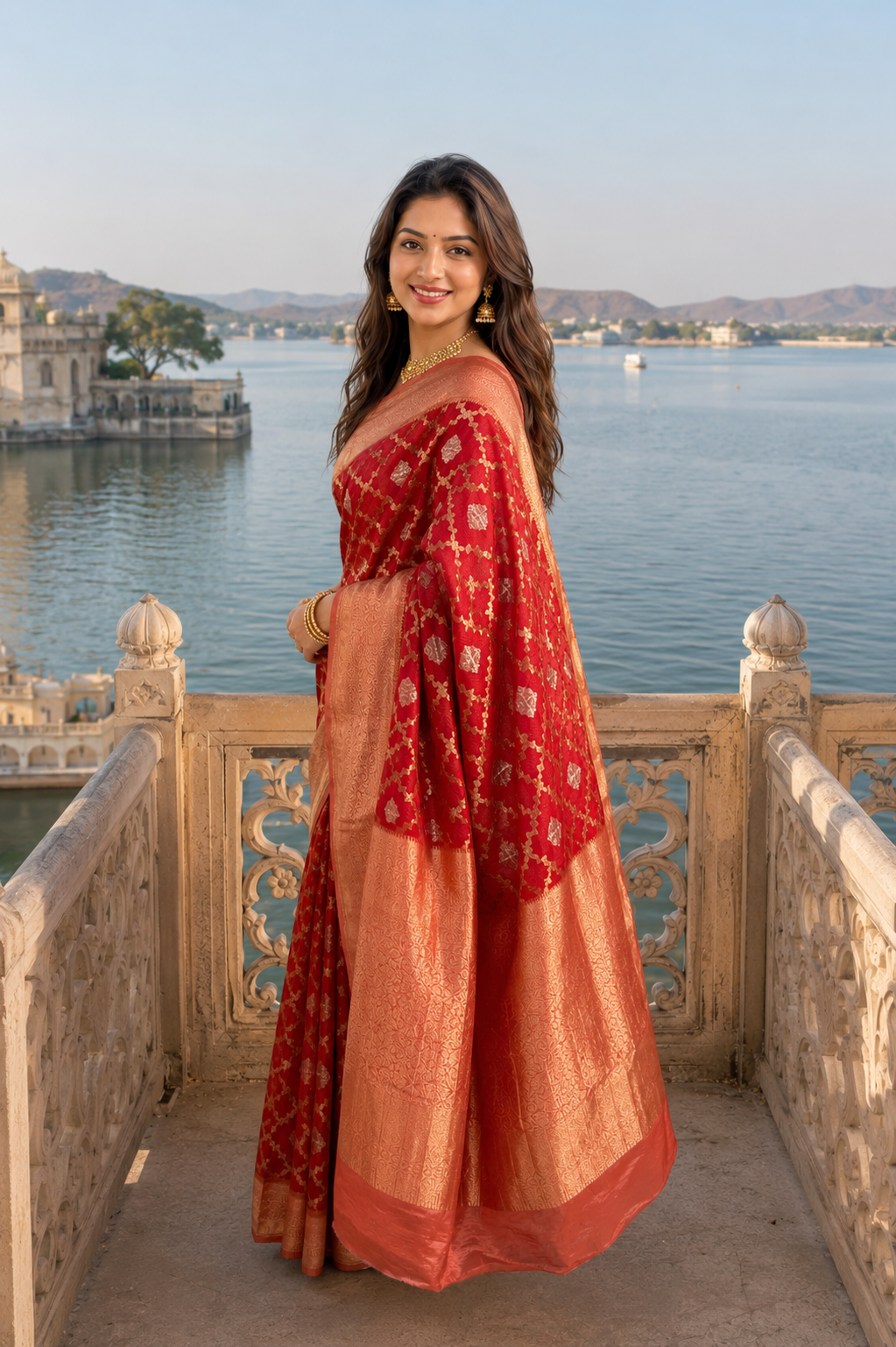 Red Georgette Banarasi Saree