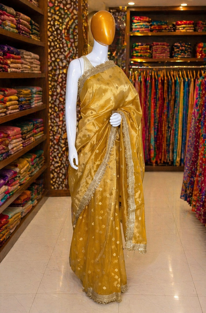 Yellow Tissue Banarasi Saree