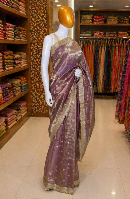 Purple Tissue Banarasi Saree