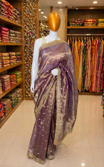 Purple Tissue Banarasi Saree
