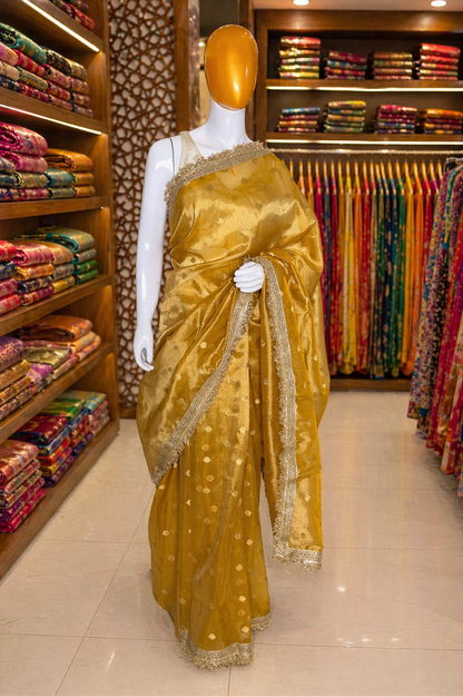 Yellow Tissue Banarasi Saree