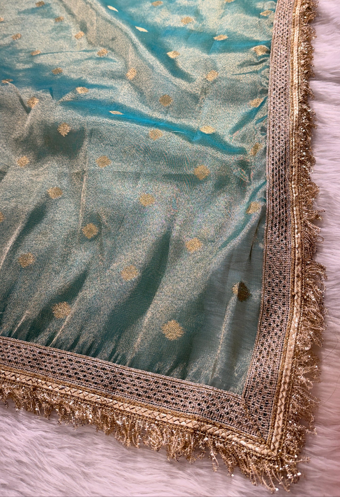 Blue Tissue Banarasi Saree