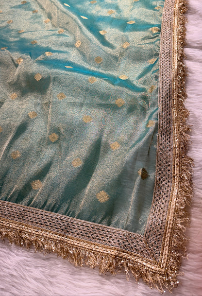 Blue Tissue Banarasi Saree