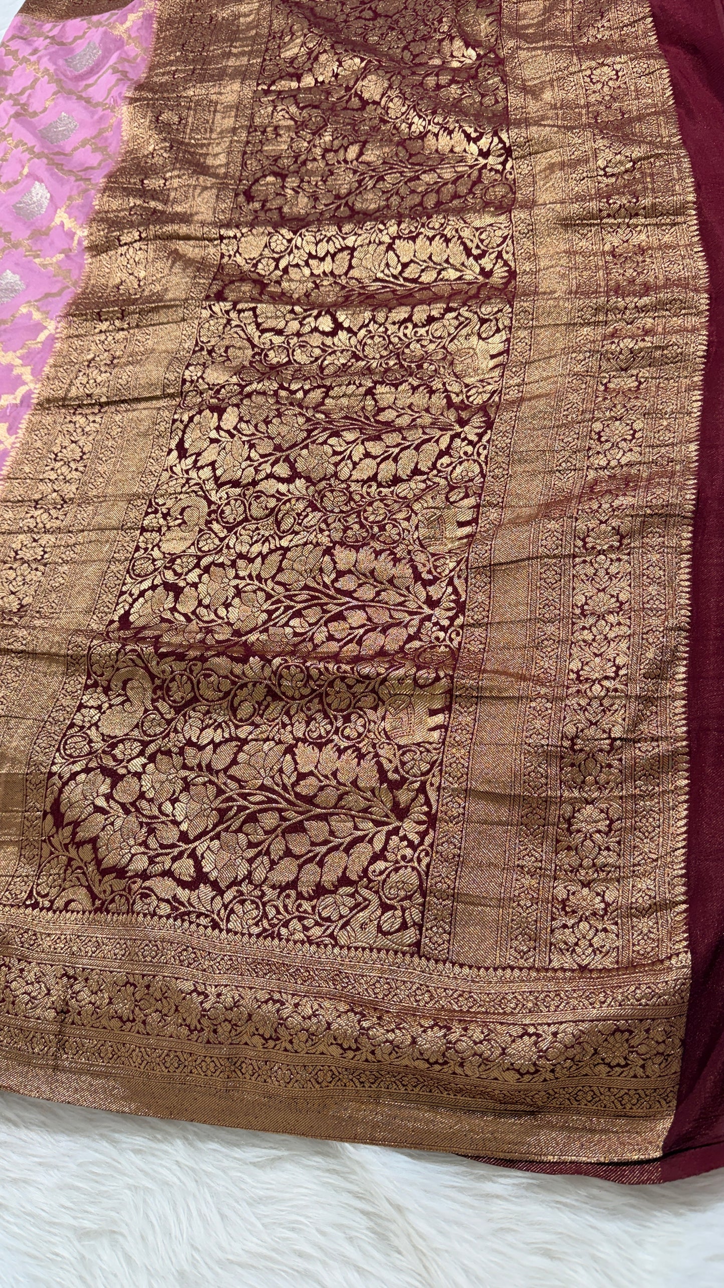 Onion Pink Georgette Banarasi Saree