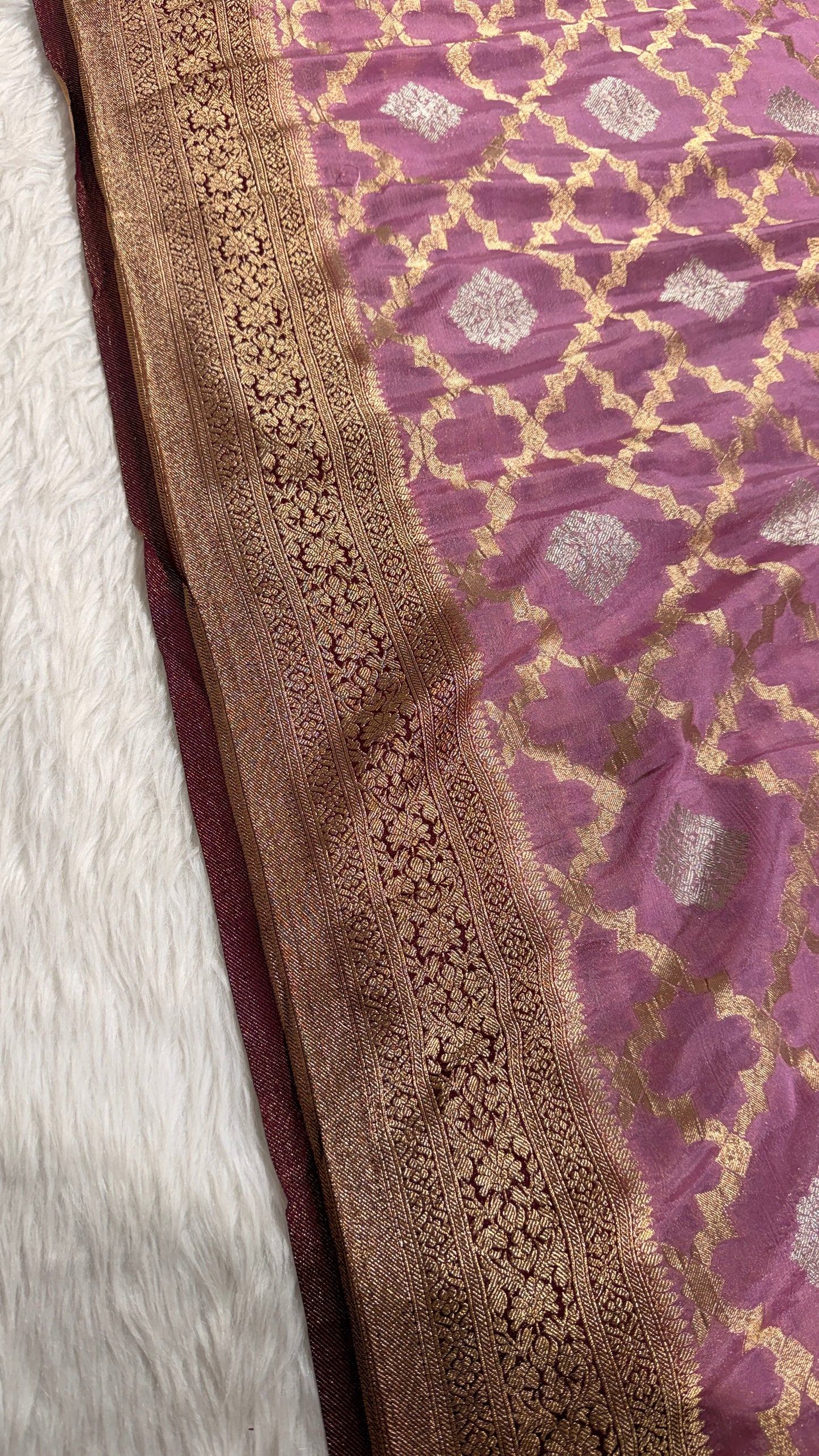 Onion Pink Georgette Banarasi Saree