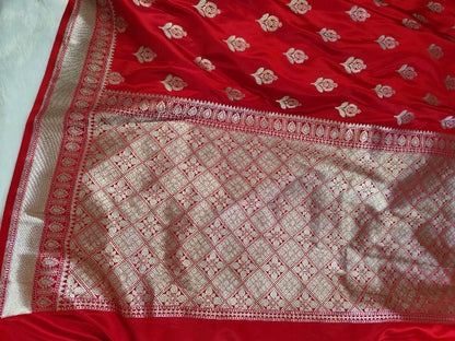 Red Mashru Banarasi Saree