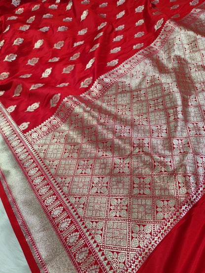 Red Mashru Banarasi Saree