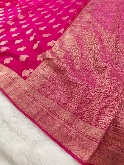 Pink Georgette Banarasi Saree