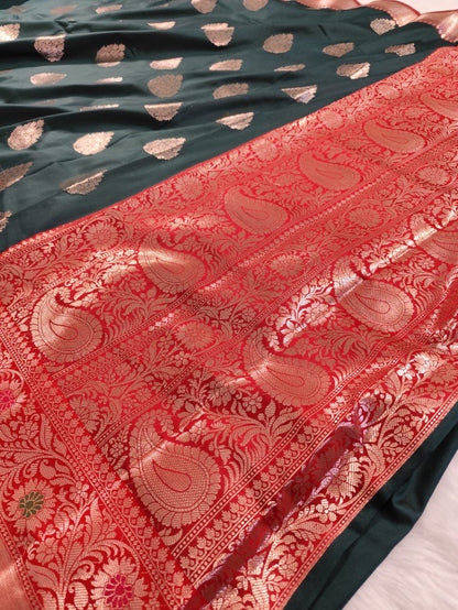 Green Semisilk Banarasi Saree