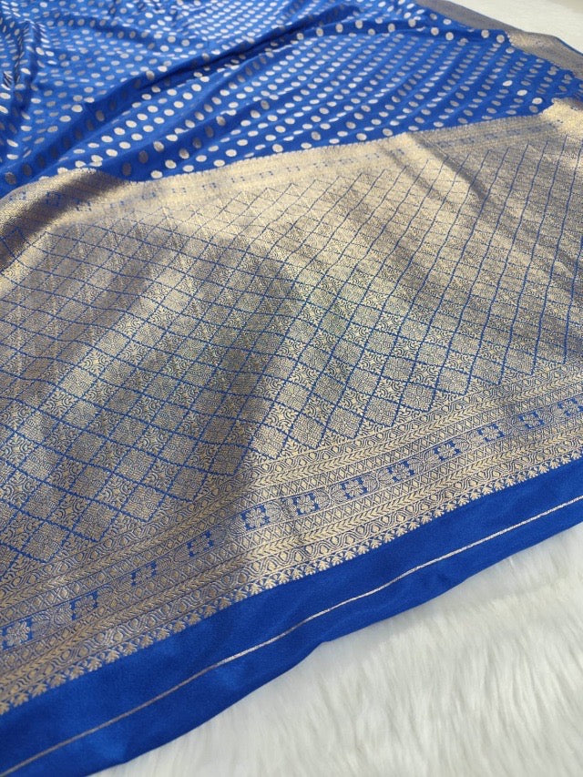 Navy Blue Georgette Banarasi Saree