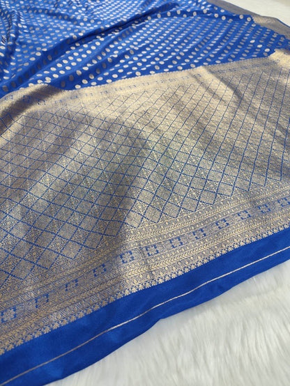 Navy Blue Georgette Banarasi Saree