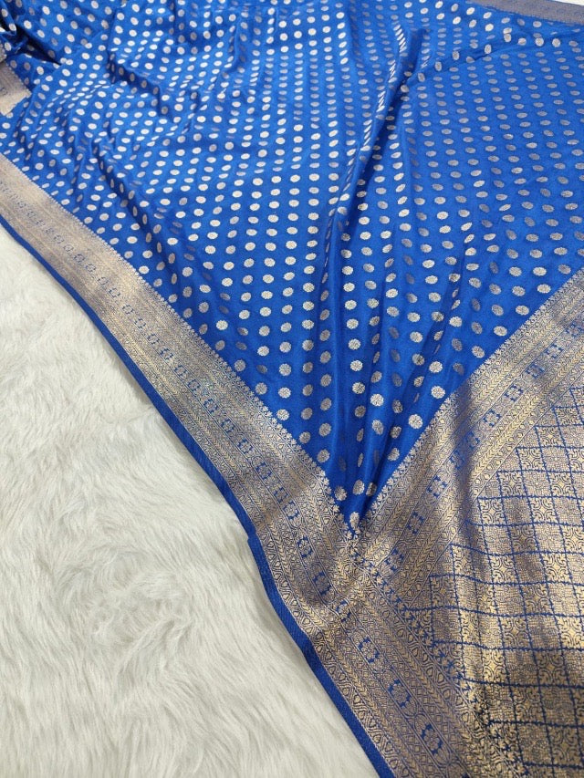 Navy Blue Georgette Banarasi Saree