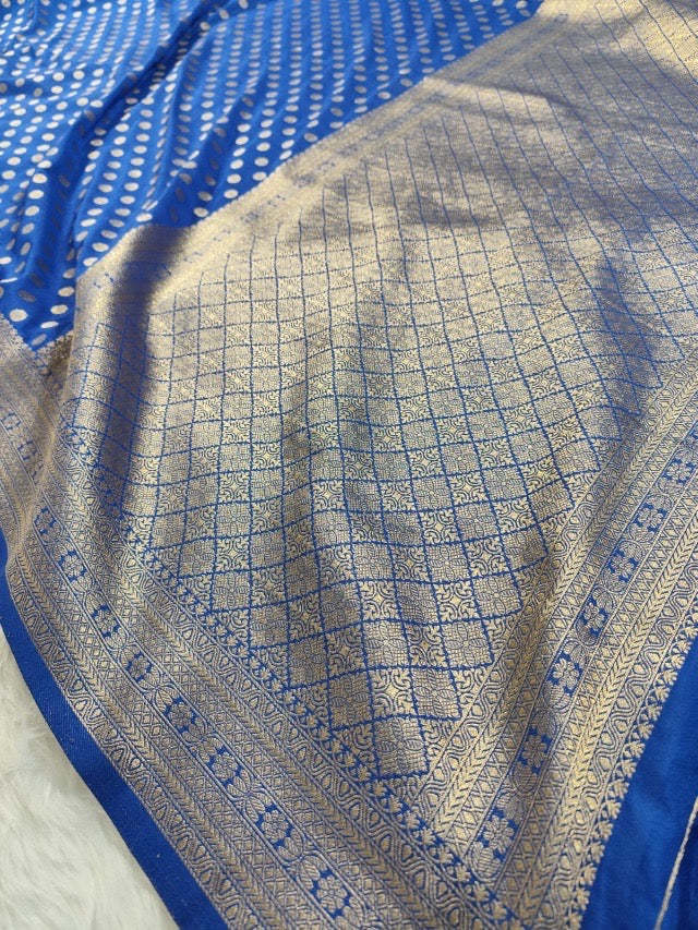 Navy Blue Georgette Banarasi Saree