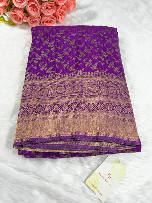 Purple Jaal Banarasi Georgette Saree