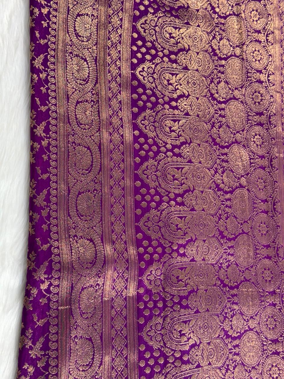 Purple Jaal Banarasi Georgette Saree