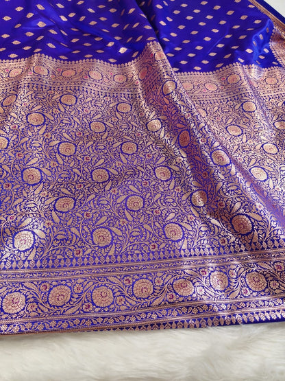 Purple Katan Banarasi Saree