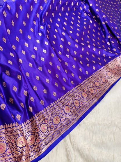 Purple Katan Banarasi Saree