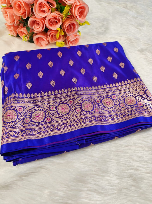 Purple Buti Banarasi Katan Silk Saree