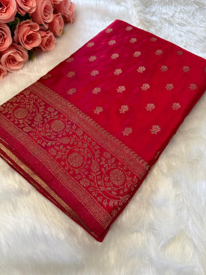 Banarasi saree red,banarasi saree