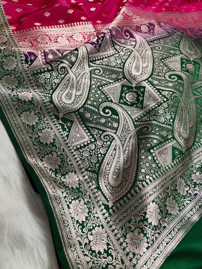Rani Pink Mashru Banarasi Saree