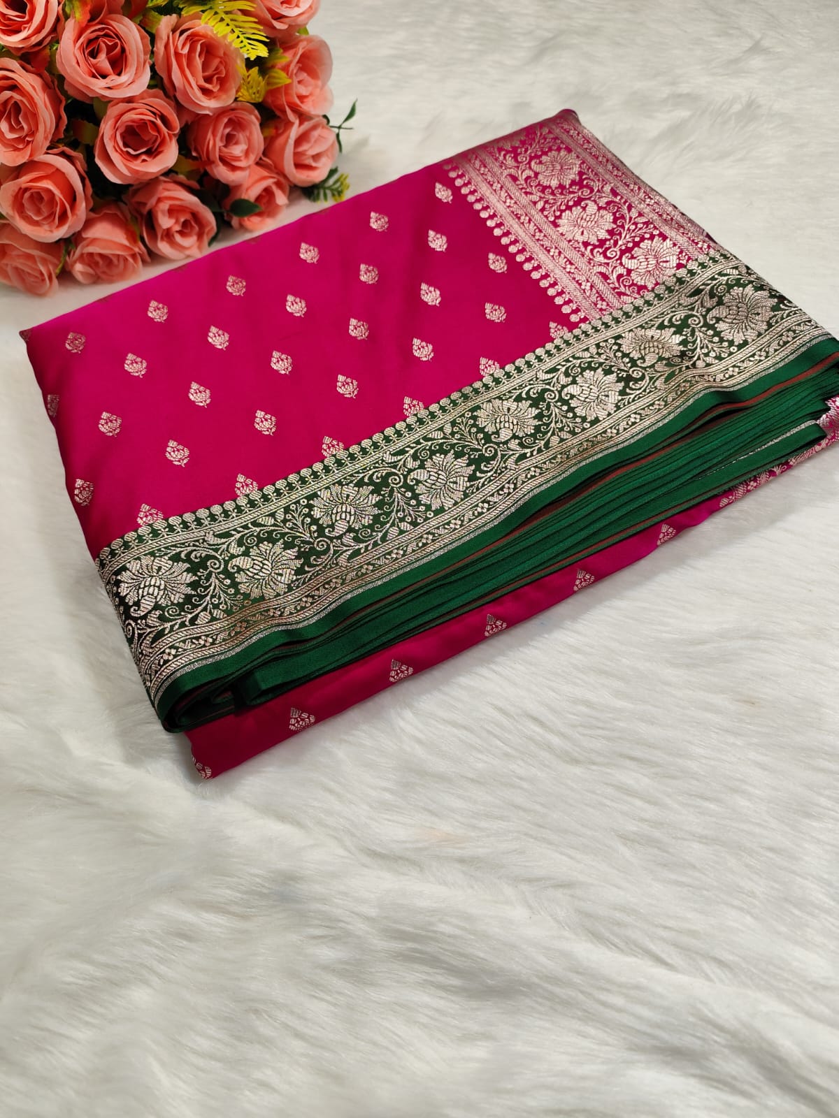 Banarasi saree,Banarasi saree pink