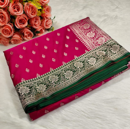 Banarasi saree,Banarasi saree pink
