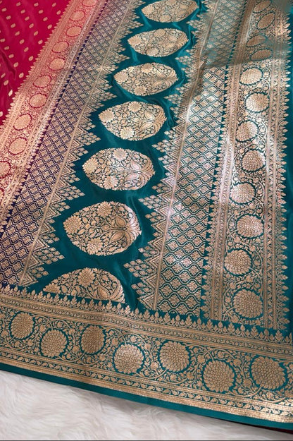 Pink Katan Banarasi Saree