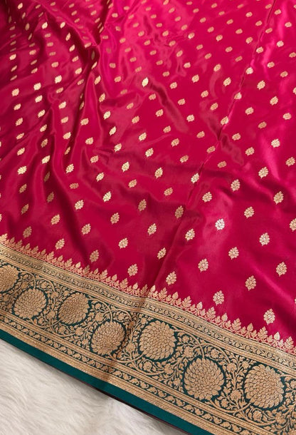 Pink Katan Banarasi Saree