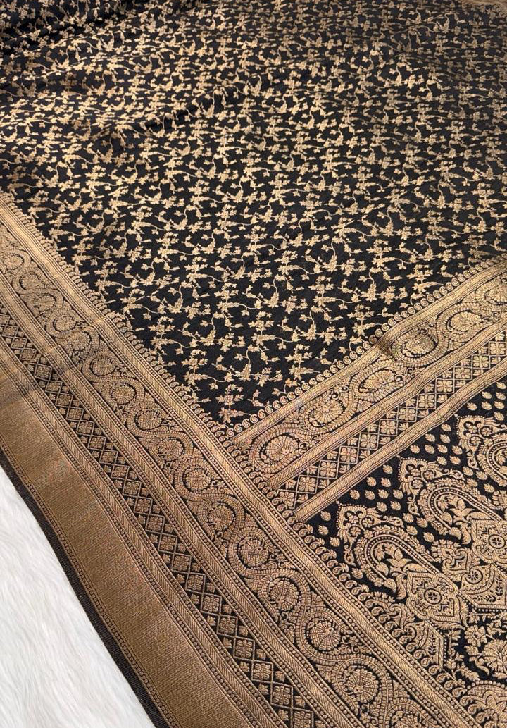 Black Banarasi Georgette Saree