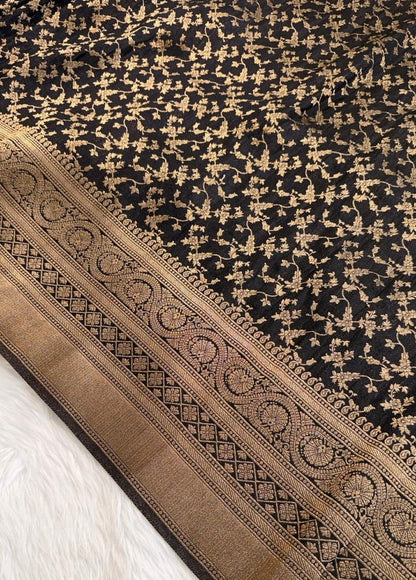Black Banarasi Georgette Saree