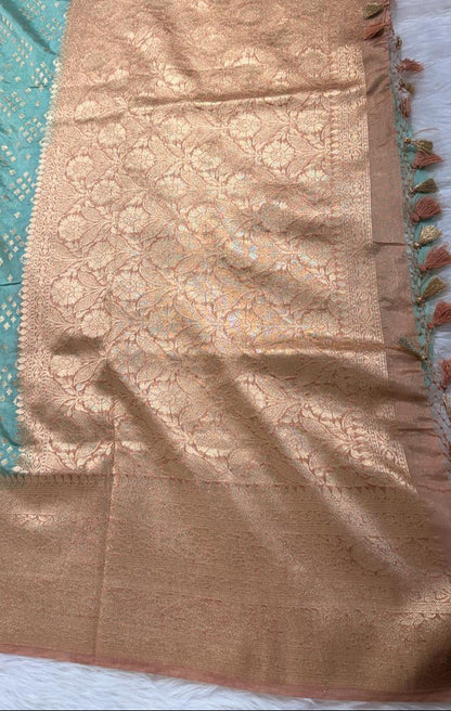 Sea Green Semisilk Banarasi Saree