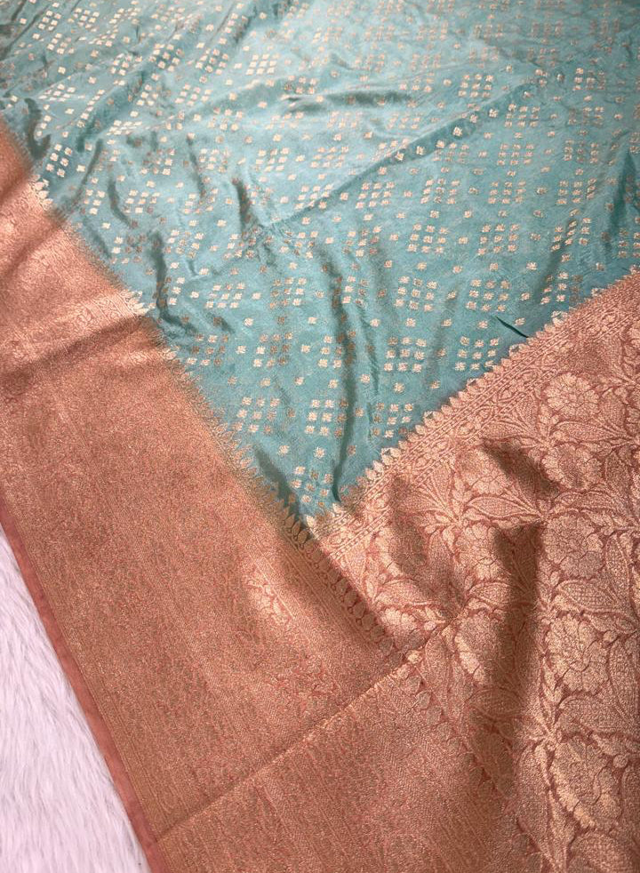 Sea Green Semisilk Banarasi Saree
