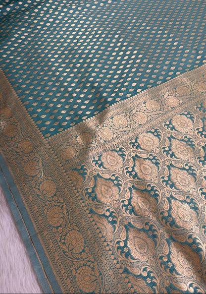 Sea Green Semisilk Banarasi Saree