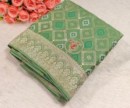 Green Banarasi saree