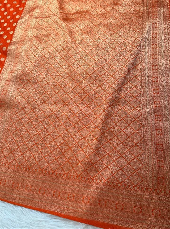 Orange Georgette Banarasi Saree