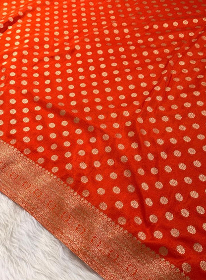 Orange Georgette Banarasi Saree