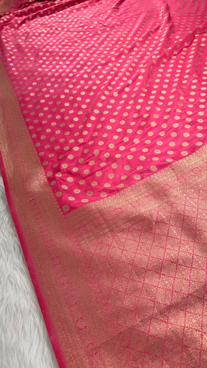 Pink Georgette Banarasi Saree