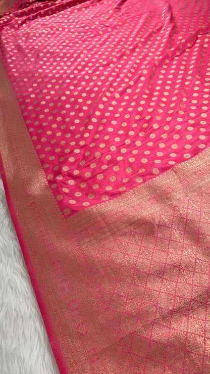Pink Georgette Banarasi Saree