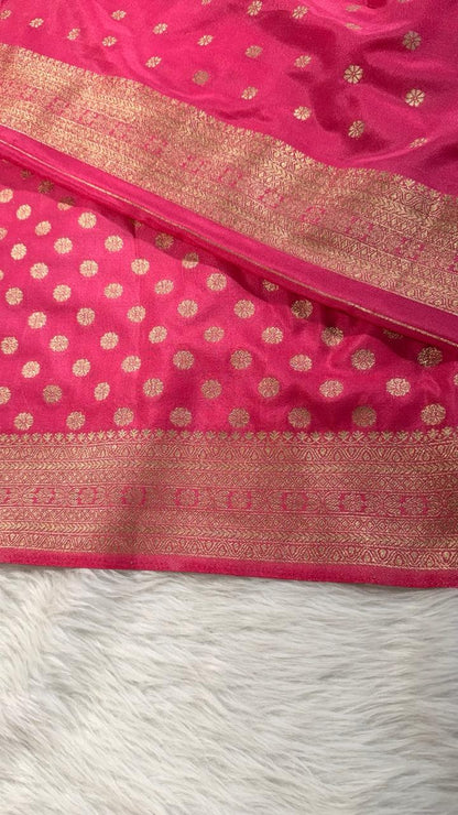 Pink Georgette Banarasi Saree