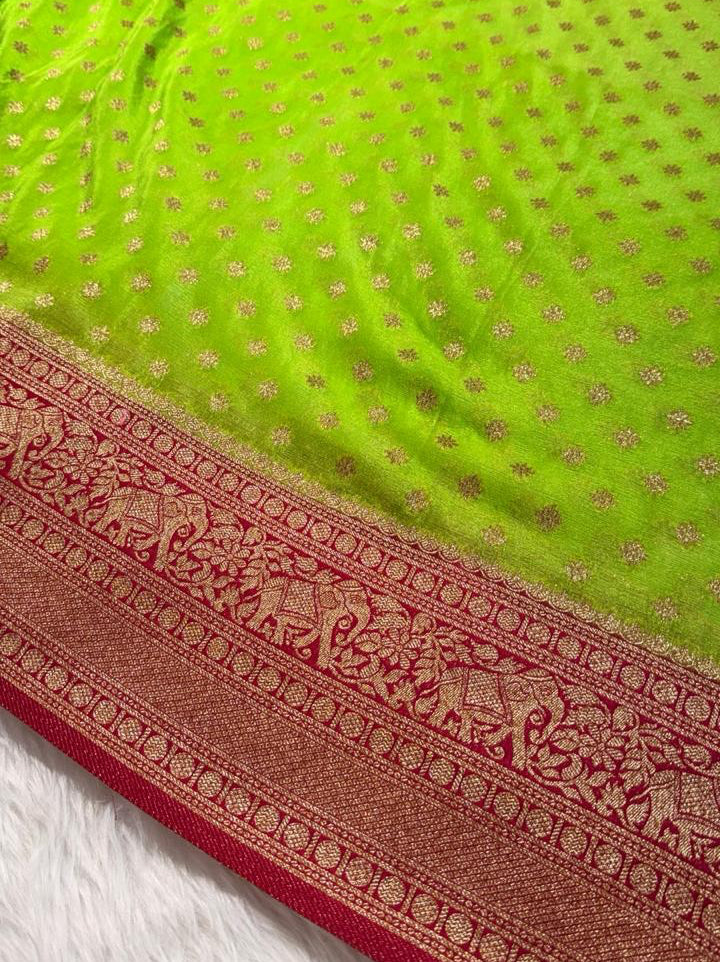 Green Banarasi Georgette Saree
