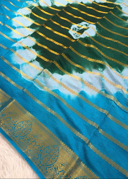 Blue Semisilk Banarasi Saree
