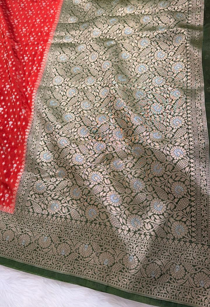 Red Semisilk Banarasi Saree